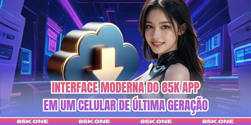 Interface moderna do 85K App em um celular de última geração