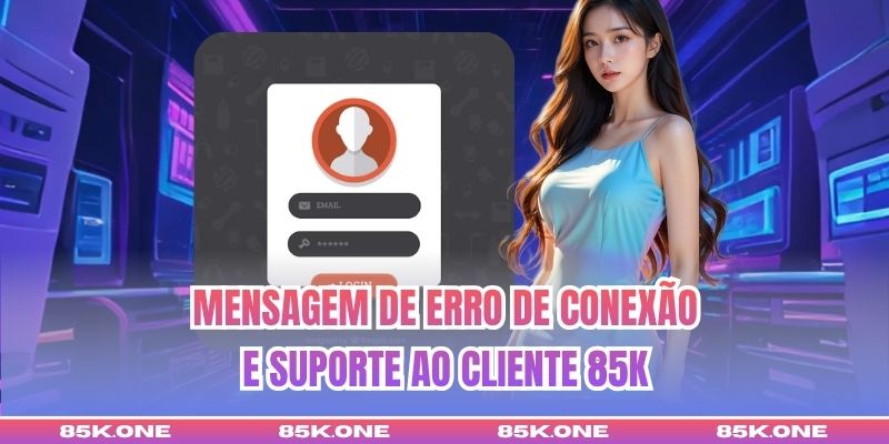 Mensagem de erro de conexão e suporte ao cliente 85K